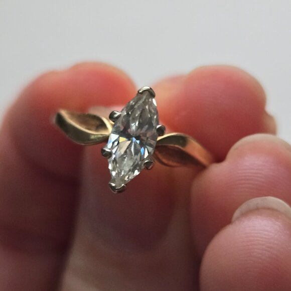 FREE SHIPPING Vintage 14k gold Real Diamonds 💎 ring bundle set of 2 - Picture 1 of 10